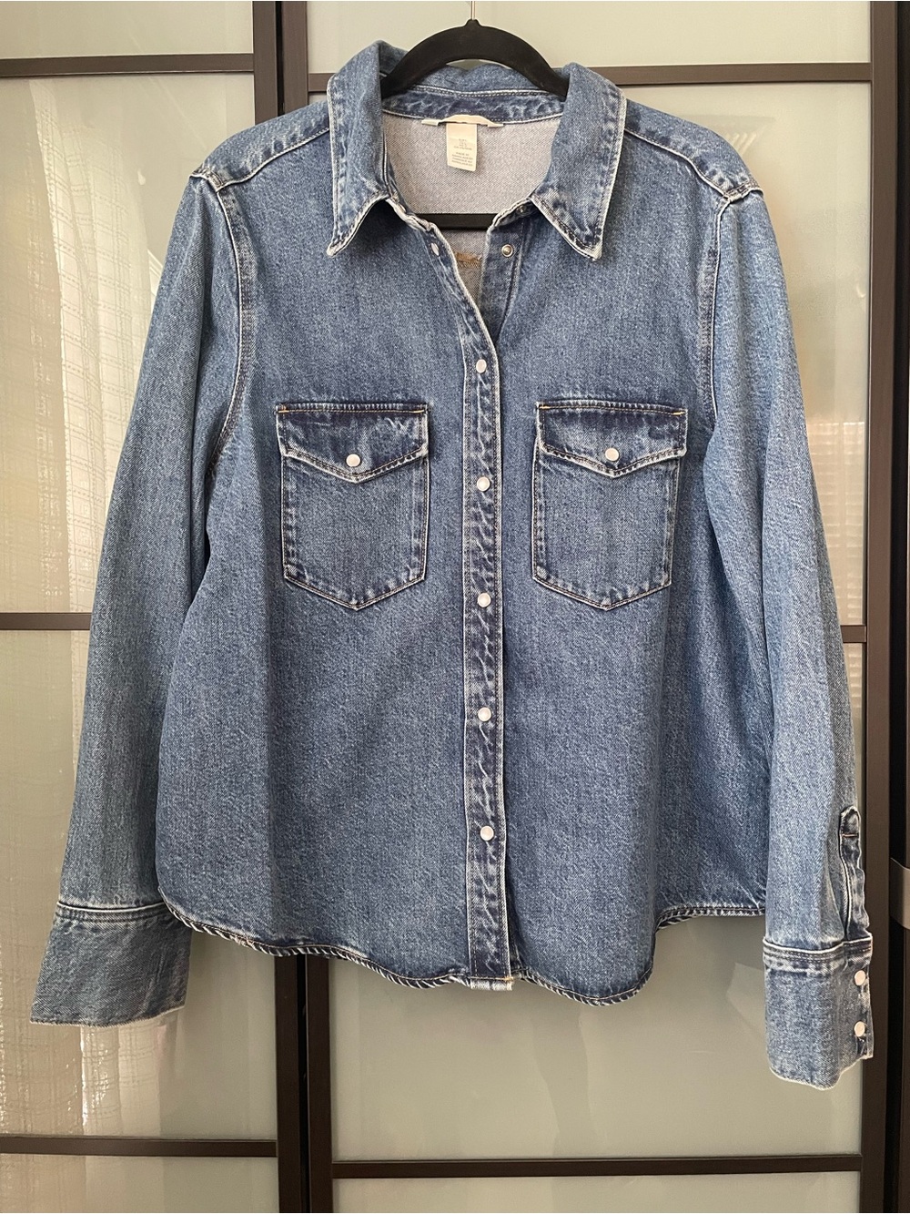 H&M Medium Wash Denim Button-Front Shirt